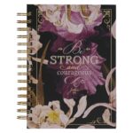 Strong and Courageous Topaz Pink Spiral Journal - Joshua 1:9