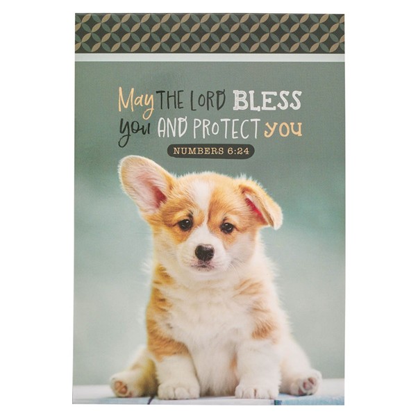 May God bless you and protecty you - 40 sheets May the Lord Bless You Green Puppy Notepad - Numbers 6:24 - Image 1