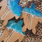 1 Ocean inspired resin turtle shaped charcuterie boards