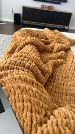 Handmade Woven Blanket 68x61in TAUPE - Image 3