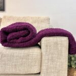 Handmade Woven Blanket 68x61in PURPLE