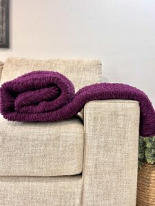 Handmade Woven Blanket 68x61in PURPLE