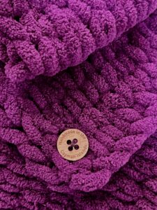 Handmade Woven Blanket 68x61in PURPLE - Image 2
