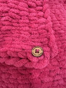 Handmade Woven Blanket 68x61in HOT PINK - Image 2