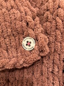 Handmade Woven Blanket 68x61in RUST - Image 3