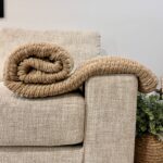 Handmade Woven Blanket 68x61in TAUPE