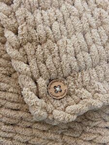 Handmade Woven Blanket 68x61in TAUPE - Image 2