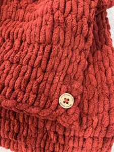 Handmade Woven Blanket 68x61in WARM RED - Image 2