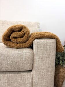 Handmade Woven Blanket 68x61in MED BROWN