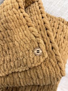 Handmade Woven Blanket 68x61in MED BROWN - Image 2