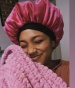 Handmade Woven Blanket 68x61in HOT PINK - Image 3