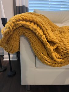 Handmade Woven Blanket 68x61in WARM RED - Image 3