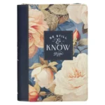 Be Still and Know Serene Roses Faux Leather Journal with Zipper Closure - Psalm 46:10